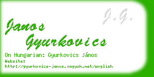 janos gyurkovics business card
